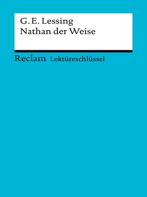 cover image of Lektüreschlüssel. Gotthold Ephraim Lessing